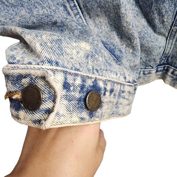 Vintage Acid Wash The Clothing Academy Oversized Large Denim Jacket - Picture 7 of 12